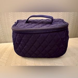 Vera Bradley Travel Cosmetic Case with Top Handle Navy Blue NWT’s